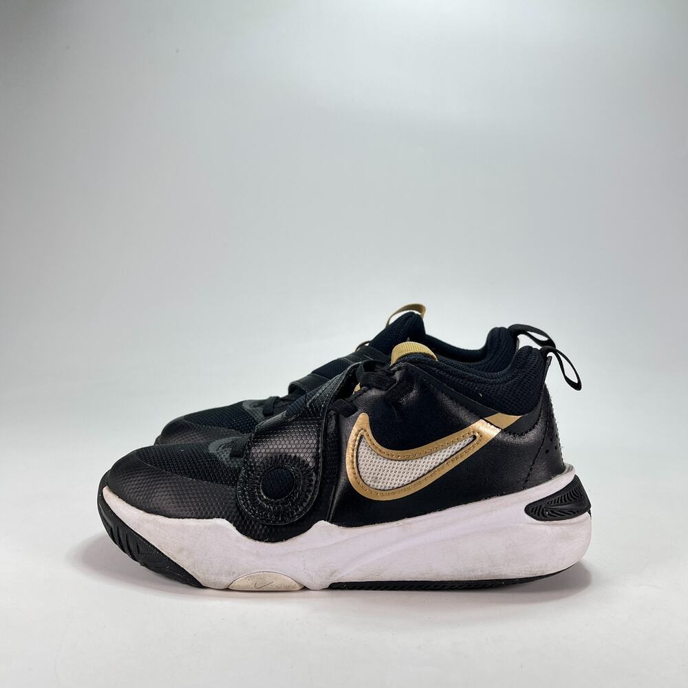 Nike Team Hustle D 11 Black Gold White Basketball Shoes DV8994-004 Youth Size 2Y - Picture 3 of 9